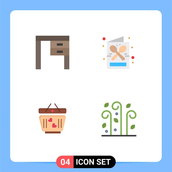 Mobile Interface Flat Icon Set Mit Piktogrammen Von Dekor Shop — Stockvektor