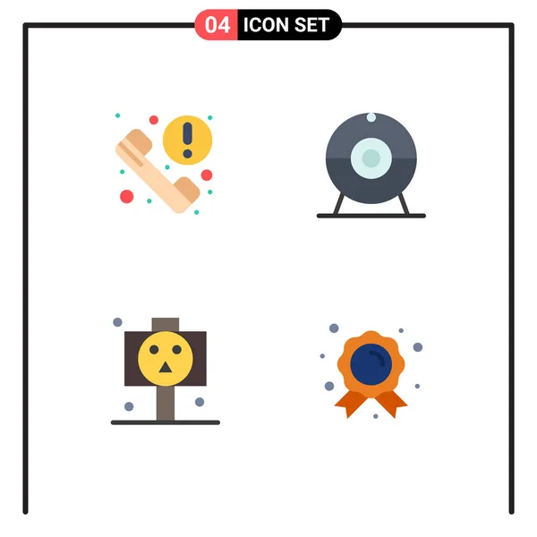 Universal Flat Icons Set Web Mobile Applications Hívás Horror Hírek — Stock Vector