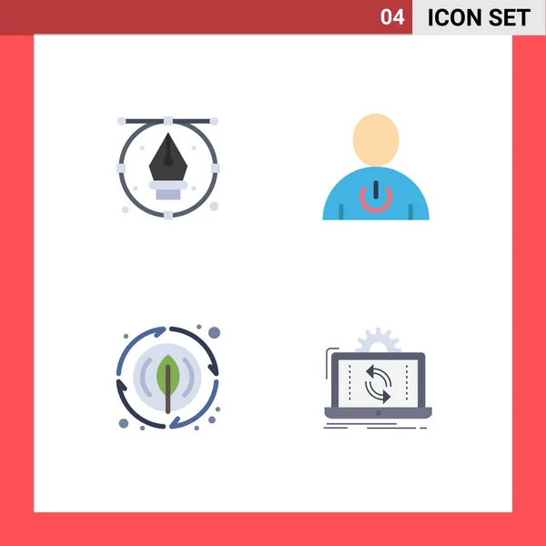 Mobile Interface Flat Icon Set Pictograms Art Standby Pen Body — Stock Vector