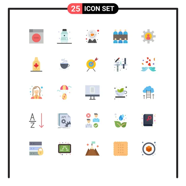 Creative Icons Современные Знаки Символы Сотрудника Стол Кофе Встреча Карта — стоковый вектор