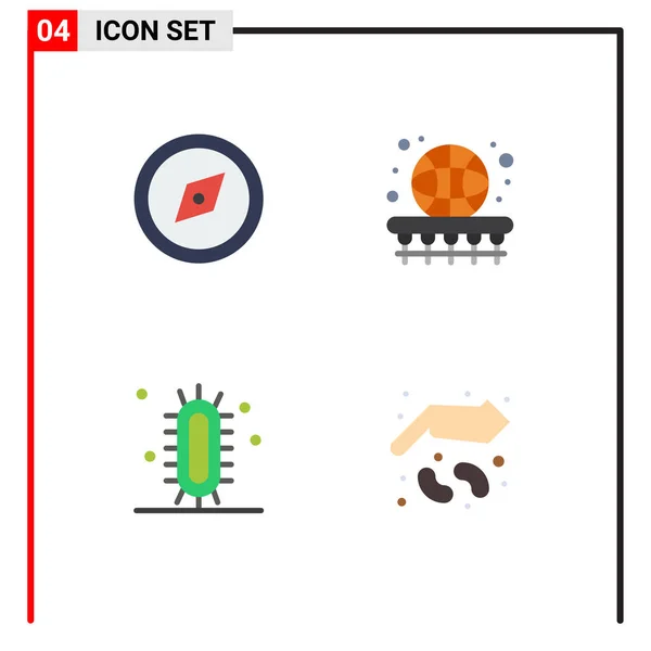 User Interface Pack Basic Flat Icons Compass Experiment Ball Game — Vector de stock