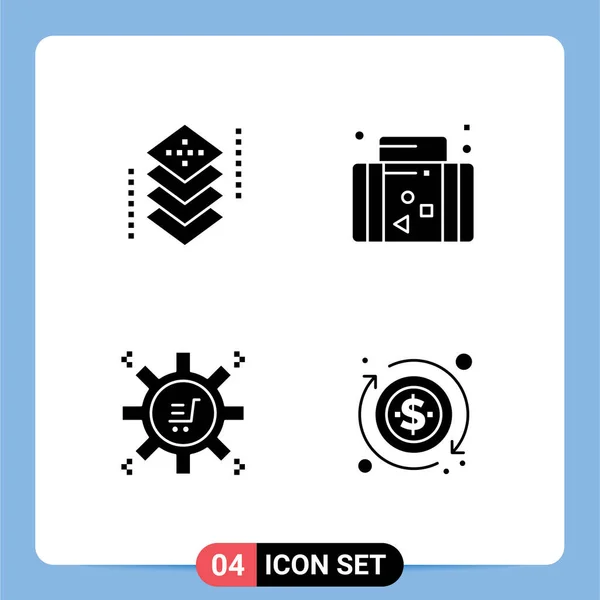 Stock Vector Icon Pack Line Signs Symbols Coding Vacation Layers — Stock Vector