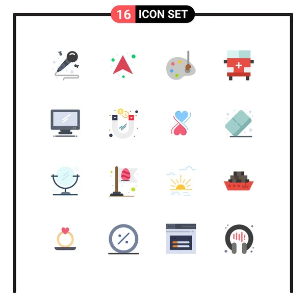 Conjunto Icones Modernos Símbolos Sinais Para Computador Transporte Arte Esboço —  Vetores de Stock