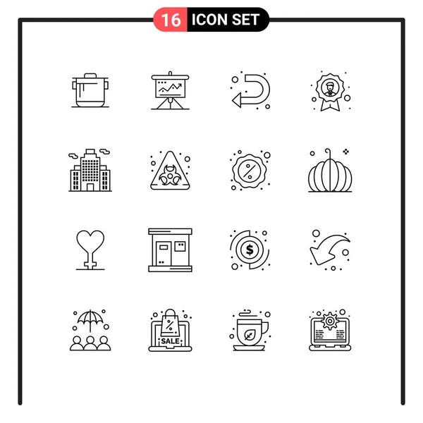 Universal Icon Symbols Group Modern Outlines Badge Achievement Solution Left — Stock Vector