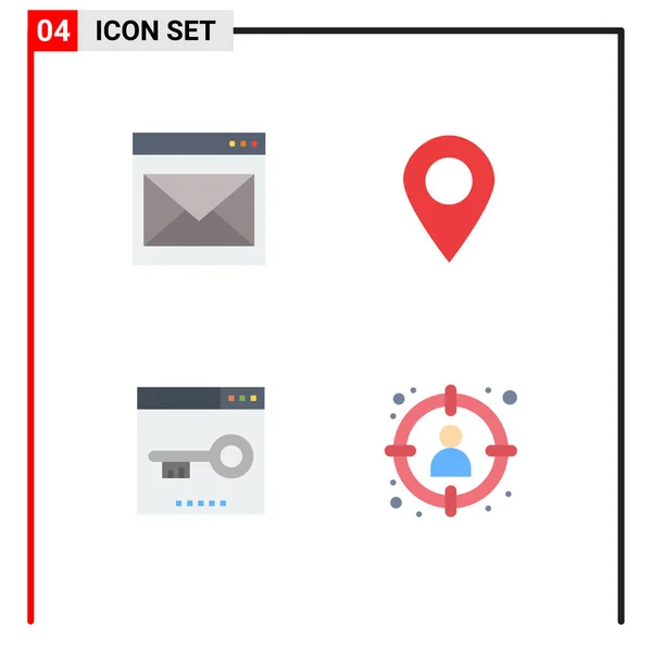 User Interface Flat Icon Pack Modern Signs Symbols Communication Pin — Stockový vektor