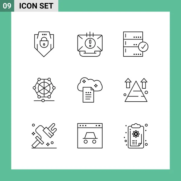 사용자 인터페이스 데이터 Editable Vector Design Elements — 스톡 벡터