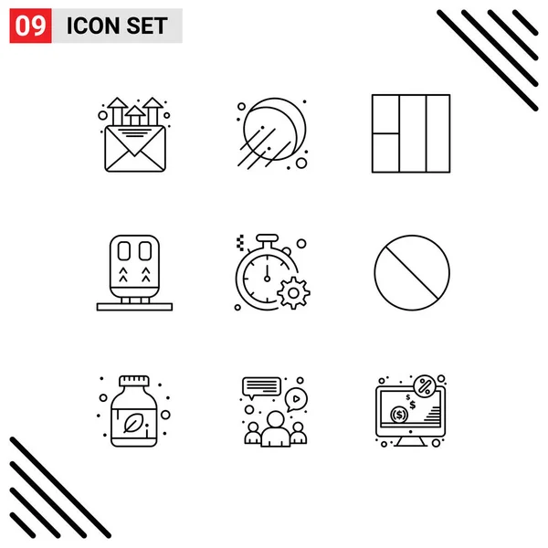 Stock Vector Icon Pack Líneas Señalización Símbolos Para Cancelar Rápida — Archivo Imágenes Vectoriales