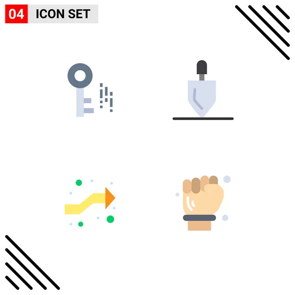 Set Commercial Flat Icons Pack Internet Intersection Equipment Tools Labour — Archivo Imágenes Vectoriales