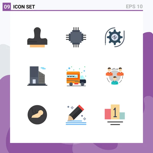 Set Modern Icons Sysymbols Signs Web Hosting Gear Real Estate — Vector de stock