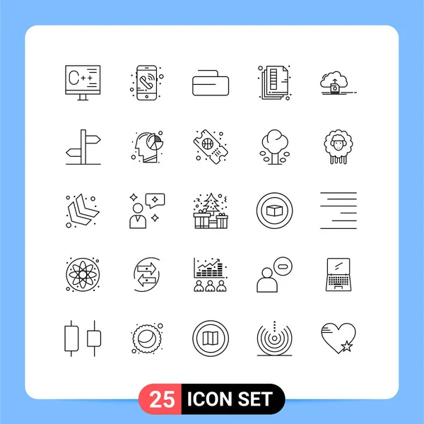 Set Modern Icons Sysymbols Signs Upload Color Curling Print Page — Archivo Imágenes Vectoriales