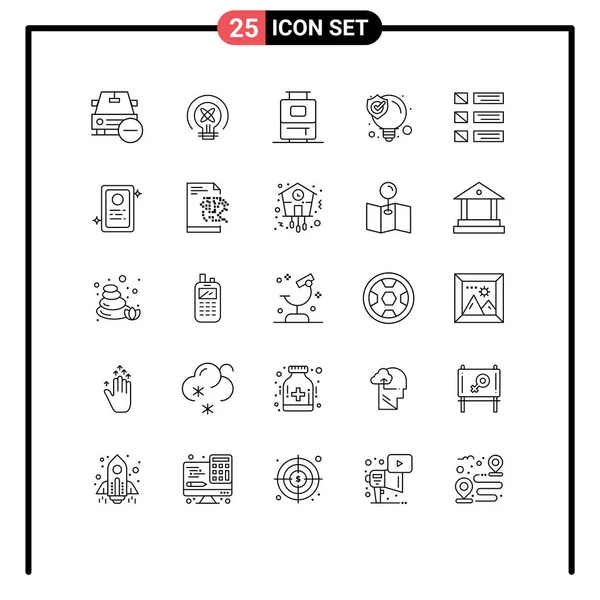 Stock Vector Icon Pack Line Signs Symbols Detail Solution Education — Vettoriale Stock