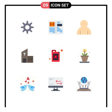 9 Kullanıcı Arayüzü Modern İşaretler ve Benzin Sembolleri Düz Renk Paketi, Manastır, İnsan, Modern, Hristiyan Düzenleyici Tasarım Elementleri