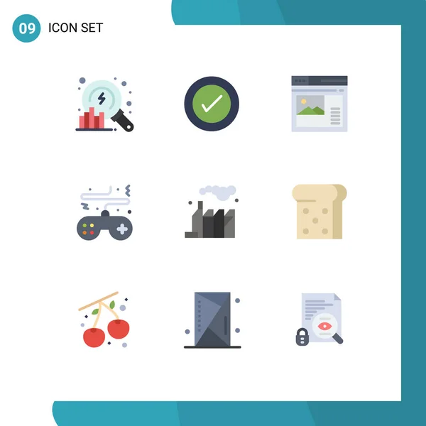 Universal Icon Symbols Group Modern Flat Colors Play Konsole Internet — Stockvektor