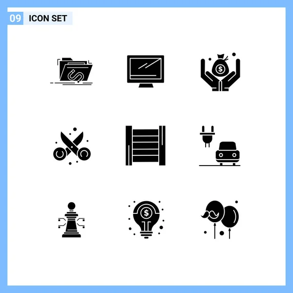 Set Modern Icons Symbols Signs Art Design Imac Cut Editable — Stock Vector