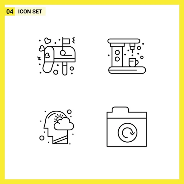 Creative Icons Modern Signs Symbols Box Head Mail Kitchen Mind — Stock Vector