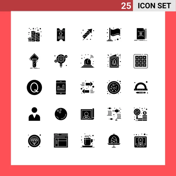 Set Modern Icons Sysymbols Signs Text Note Fire Work Milestone — Vector de stock