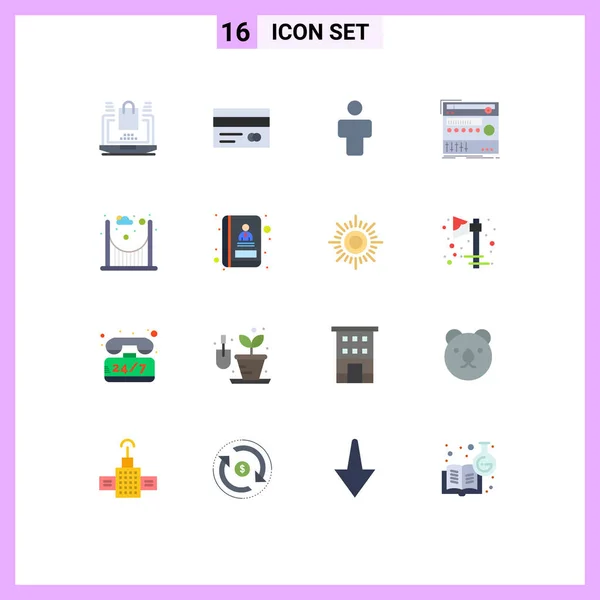 Universal Icon Symbols Group Cores Planas Modernas Ponte Som Avatar — Vetor de Stock