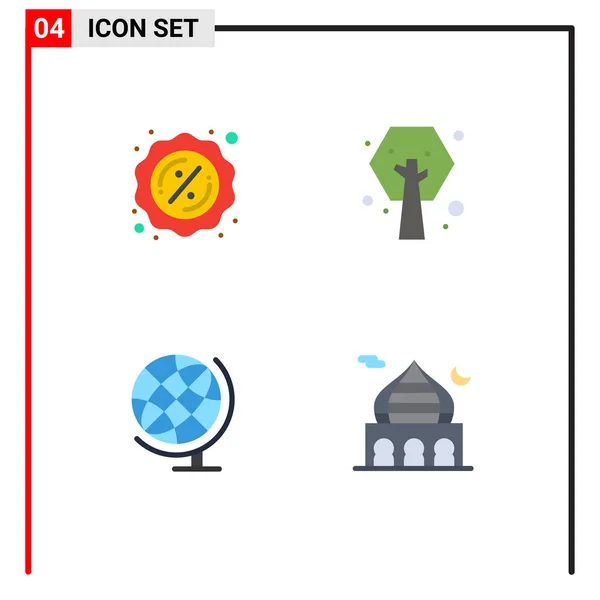 Flat Icon Konzept Für Webseiten Mobile Und Apps Prozent Globus — Stockvektor