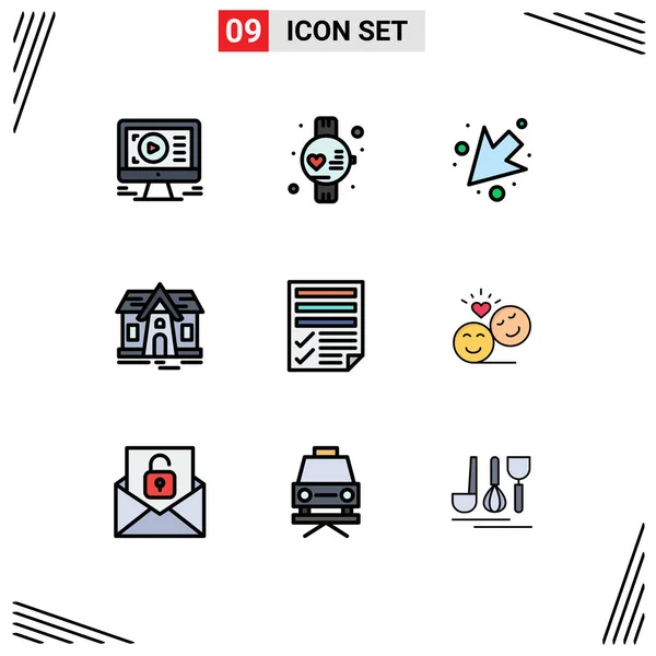 Creative Icons Modern Signs Report Page File Real Estate Table — стоковый вектор