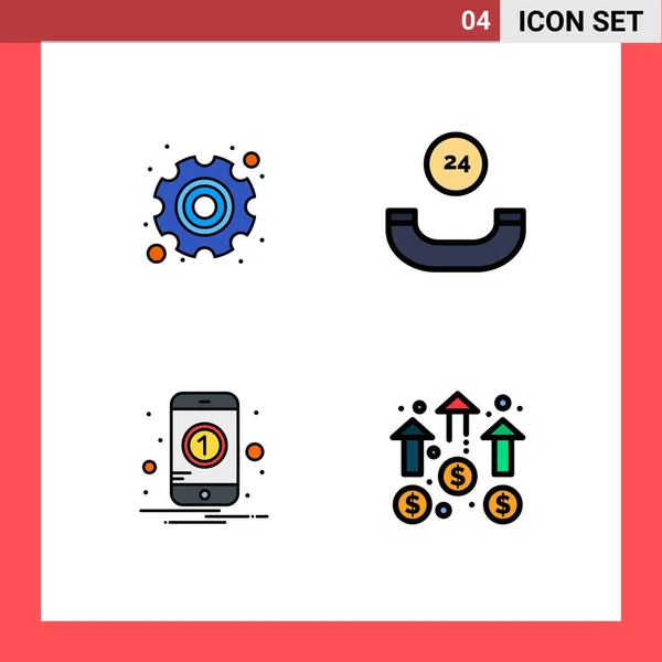 Запас Векторной Иконы Пакет Линейных Знаков Символов День Один Труд — стоковый вектор