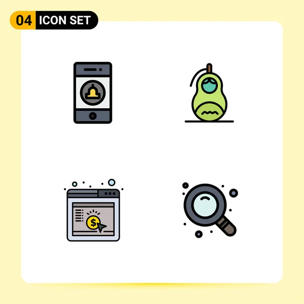 Creative Icons Modern Signs Sysymbols Notification Cpc Web Matrioshka Browser — Vector de stock