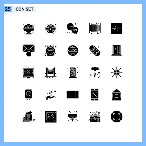 Креативных Иконок Современные Вывески Логотипы Сайта Работы Сумка Вопрос Таблица — стоковый вектор