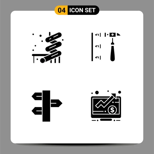 솔리드 Modern Solid Glyphs 슬라이더 비효율 Vector Design Elements — 스톡 벡터