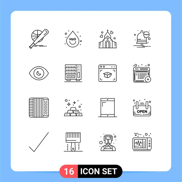 2014 Mobile Interface Outline Set Pictograms Human Eye Notification Water — 스톡 벡터