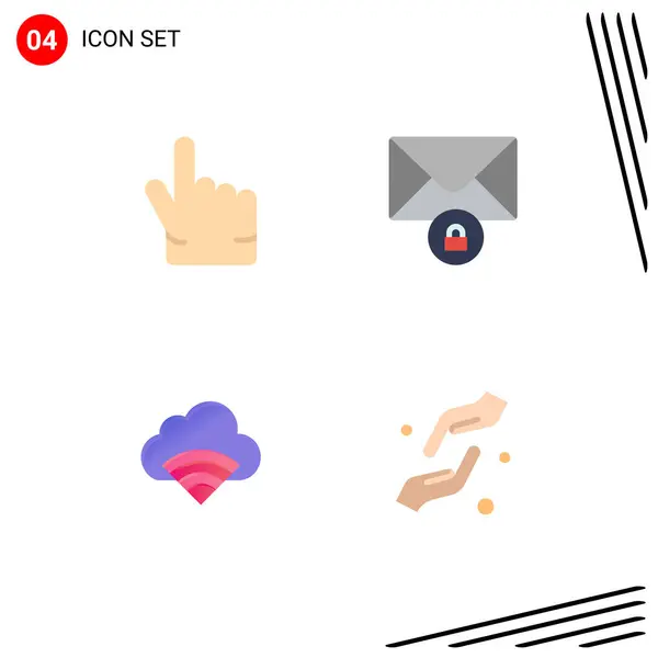 Universal Flat Icons Set Web Mobile Applications Finger Signal Mail —  Vetores de Stock