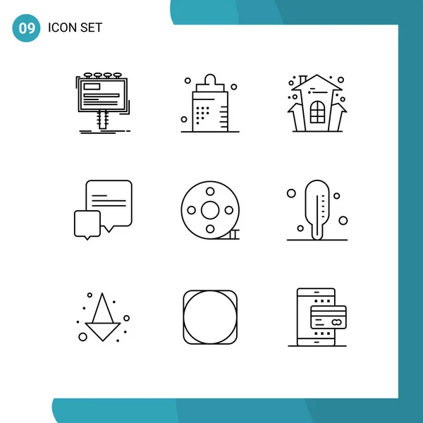 Stock Vector Icon Pack Mit Zeilenzeichen Und Symbolen Für Action — Stockvektor