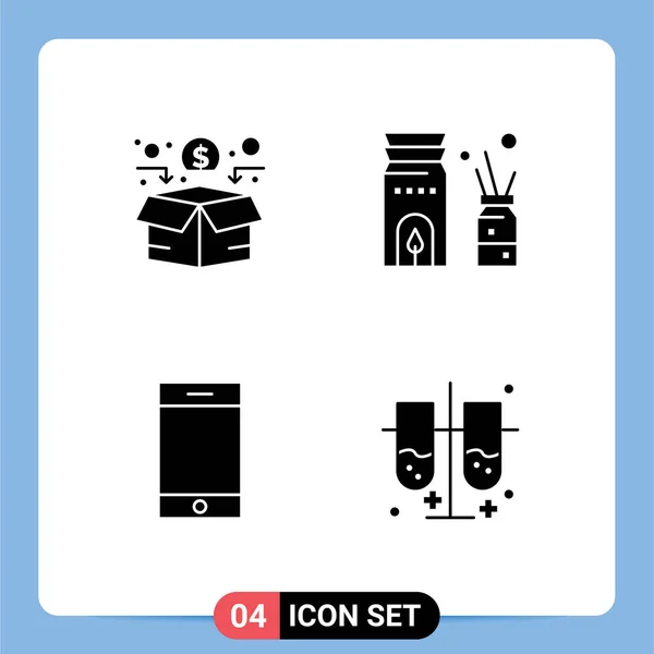 Set Modern Icons Sysymbols Signs Funding Iphone Crowd Funding Relax — Archivo Imágenes Vectoriales