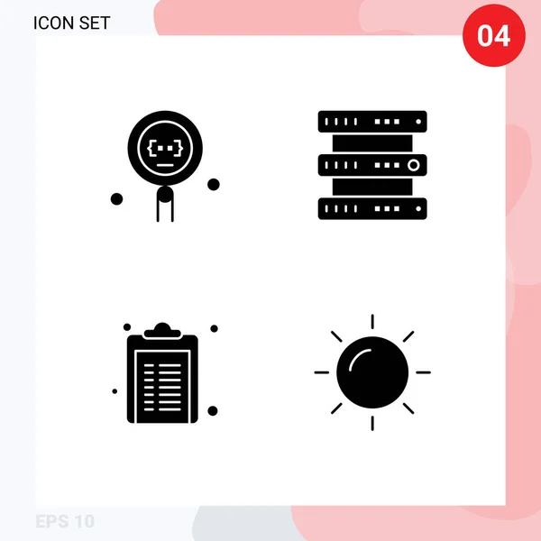 用于编码 可编辑向量设计元素的一组4个现代Ui图标符号 — 图库矢量图片
