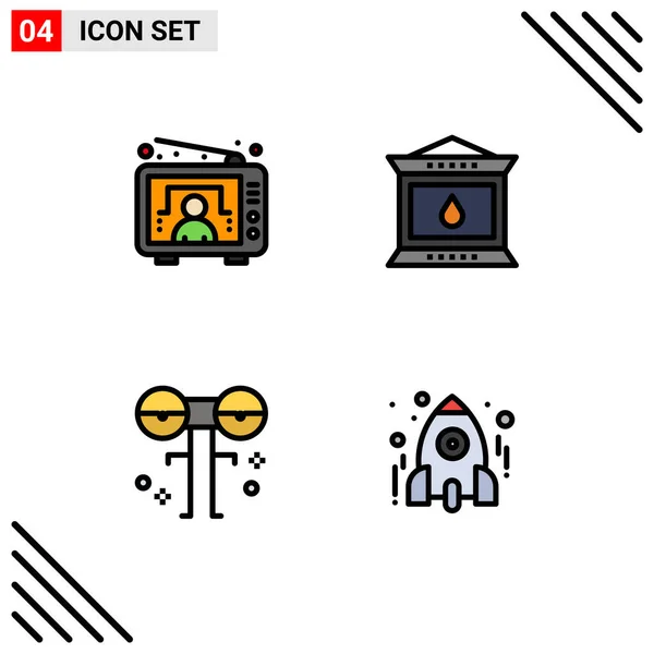 Creative Icons Modern Signs Symbols Entertainment Eyed User Lantern Monster — Stock Vector