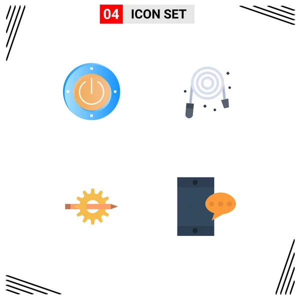 Icône Plate Pack Symboles Universels Électricité Écriture Informatique Plombier Développement — Image vectorielle