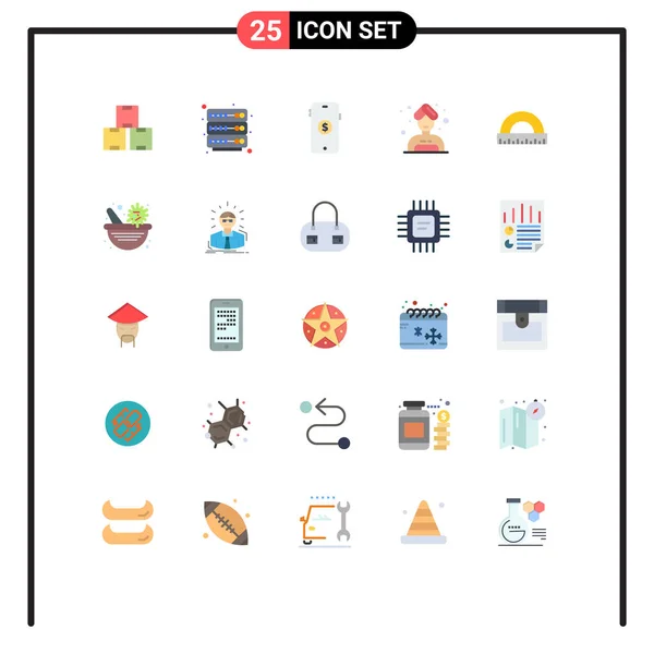 Set Modern Icons Sysymbols Signs Ruler Construction Market Angle Care — Vector de stock