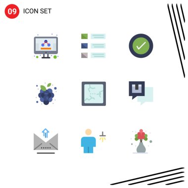 Kırık, sarmaşık, ui, üzümler, kablosuz düzenleyici vektör tasarım elementleri için 9 Modern UI Simgesi seti