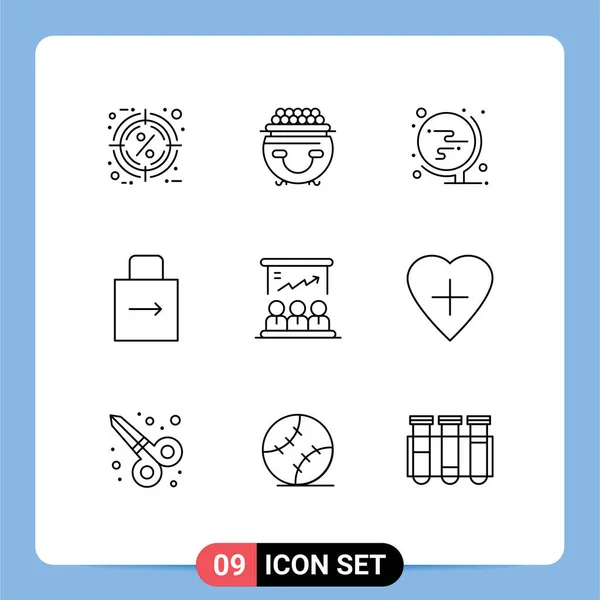 Universal Icon Symbols Group Modern Outlines Protect Key Patricks Arrow — Stockový vektor
