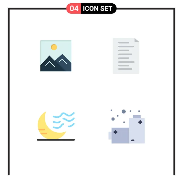 Universal Flat Icon Signs Symbols Frame Night Education Website Weather — Stock Vector