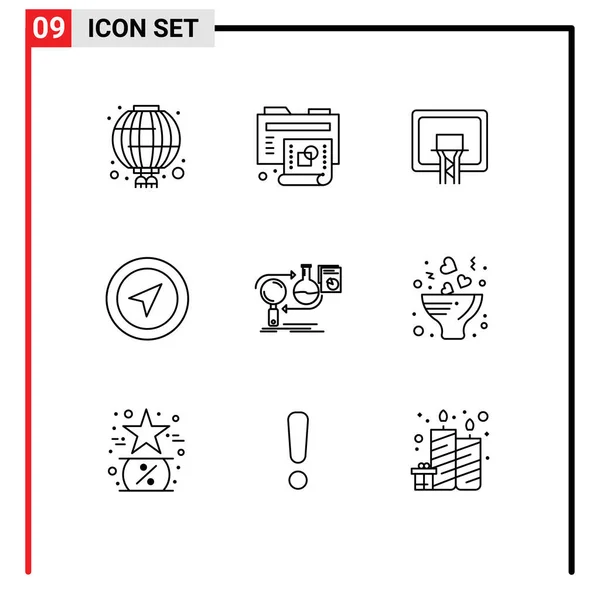 User Interface Outline Pack Moderner Zeichen Und Symbole Für Unternehmen — Stockvektor