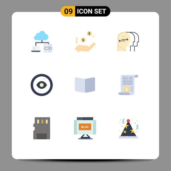 Stock Vector Icon Pack Líneas Signos Símbolos Para Libro Vista — Archivo Imágenes Vectoriales