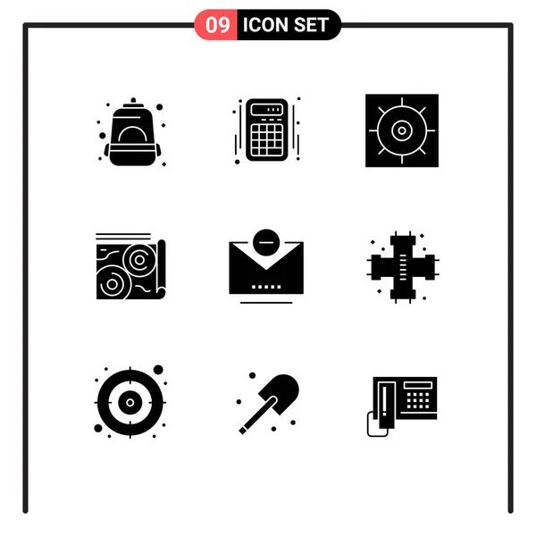 Stock Vector Icon Pack Line Signs Symbols Remove Mail Control — 스톡 벡터