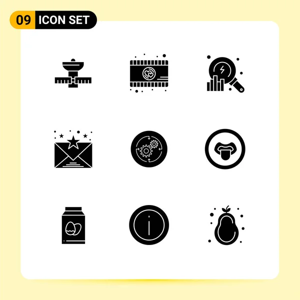 Stock Vector Icon Pack Line Signs Symbols Company Solution Analysis — Vettoriale Stock