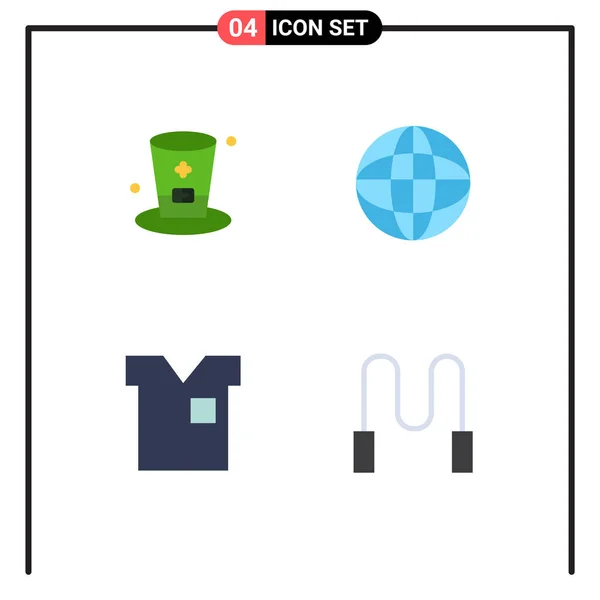 Mobile Interface Flat Icon Ensemble Pictogrammes Verre Mode Irlande Éducation — Image vectorielle