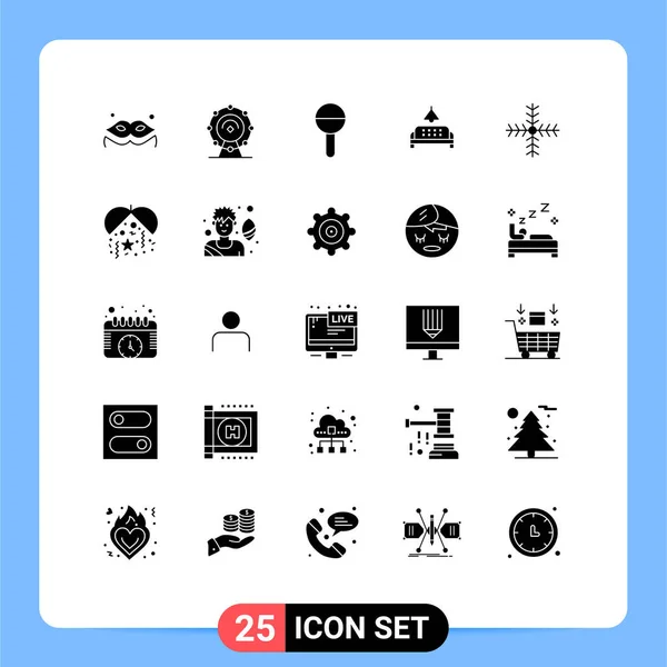 Universal Icon Symbols Group Modern Solid Glyphs Snowflake Christmas Child — Stock Vector