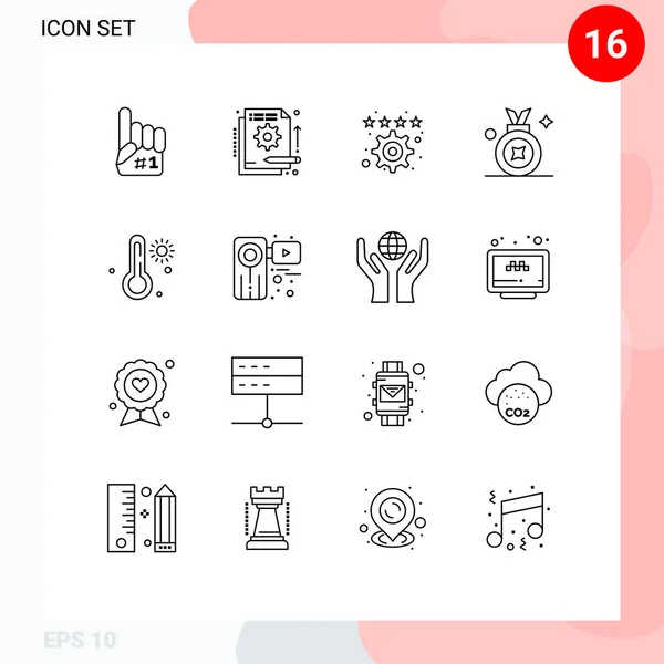 Universal Icon Symbols Group Modern Outlines Hot Award Ribbon Information — Stockvektor