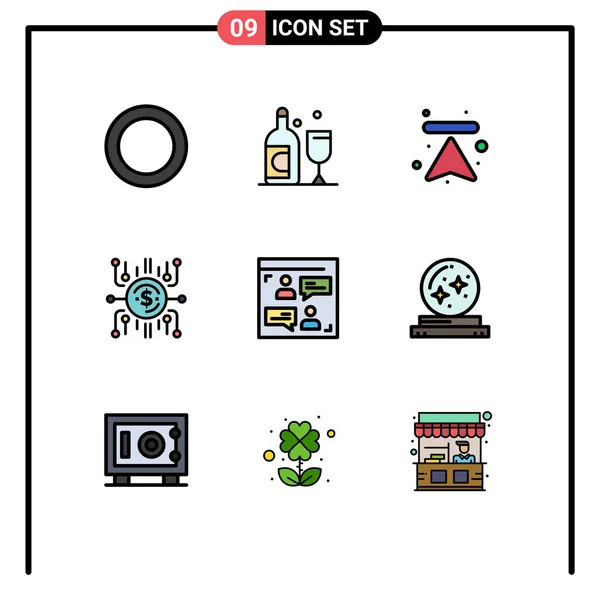 Icônes Créatives Signes Symboles Modernes Utilisateur Web Financement Vente Participative — Image vectorielle