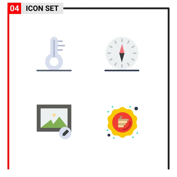 Stock Vector Icon Pack Mit Linienzeichen Und Symbolen Für Temperatur — Stockvektor