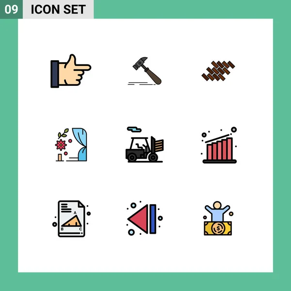 Universal Icon Symbols Group Modern Filledline Flat Colors Forklift Casamento — Vetor de Stock