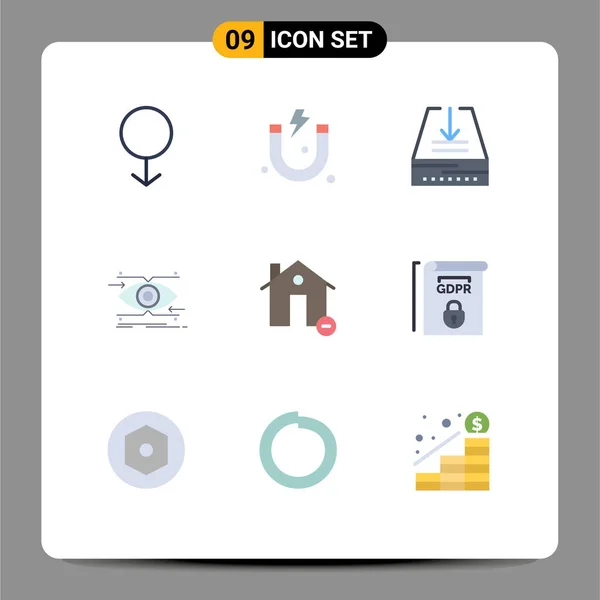 User Interface Flat Color Pack Modern Signs Sysymbols Estate Buildings — Archivo Imágenes Vectoriales
