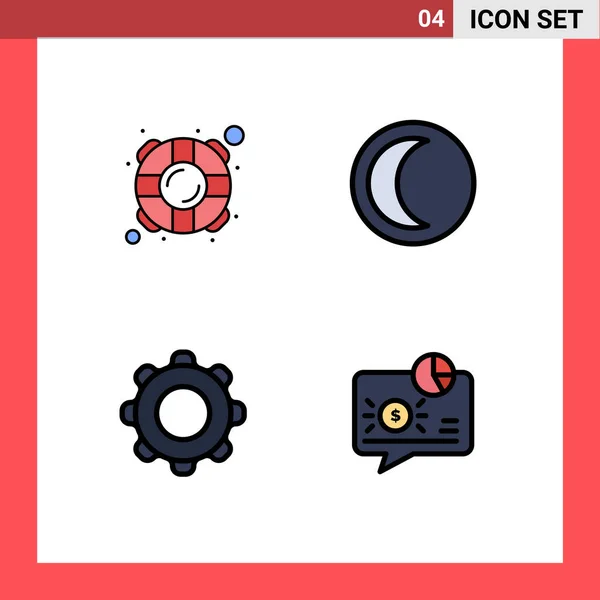 Stock Vector Icon Pack Líneas Símbolos Para Ayuda Básica Seguridad — Archivo Imágenes Vectoriales